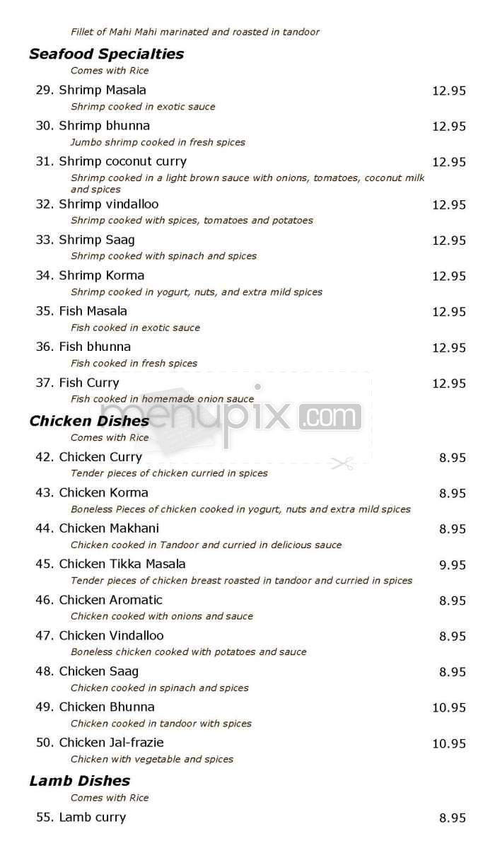 Indian Summer - El Segundo, CA menu_pic