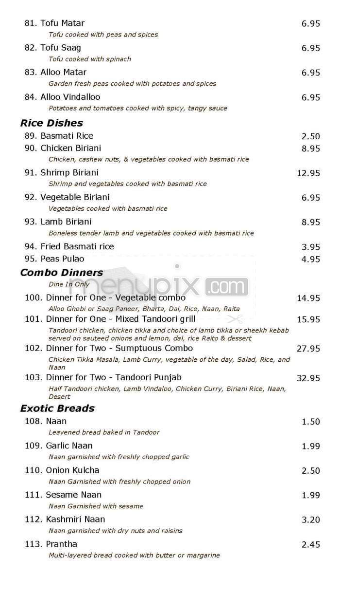 Indian Summer - El Segundo, CA menu_pic