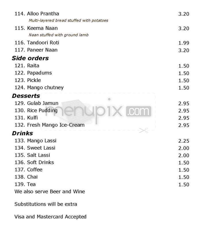 Indian Summer - El Segundo, CA menu_pic