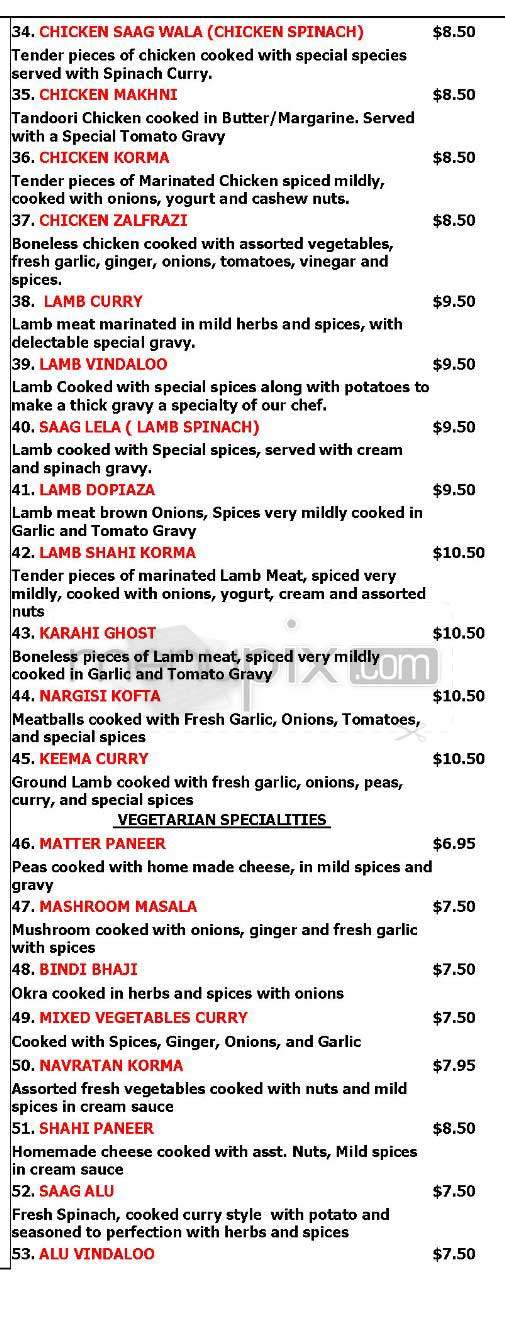 India's Tandoori - Tarzana, CA menu_pic
