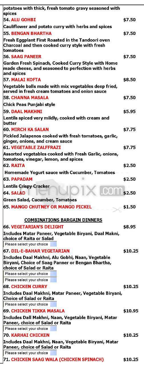 India's Tandoori - Tarzana, CA menu_pic