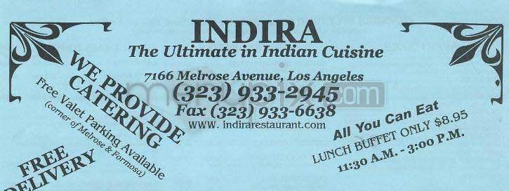 Indira - West Hollywood, CA menu_pic