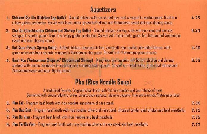 Indochine Vien - Los Angeles, CA menu_pic