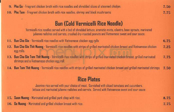 Indochine Vien - Los Angeles, CA menu_pic