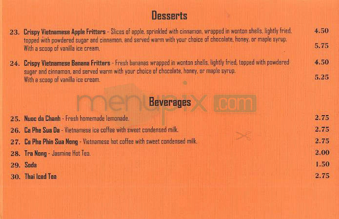 Indochine Vien - Los Angeles, CA menu_pic