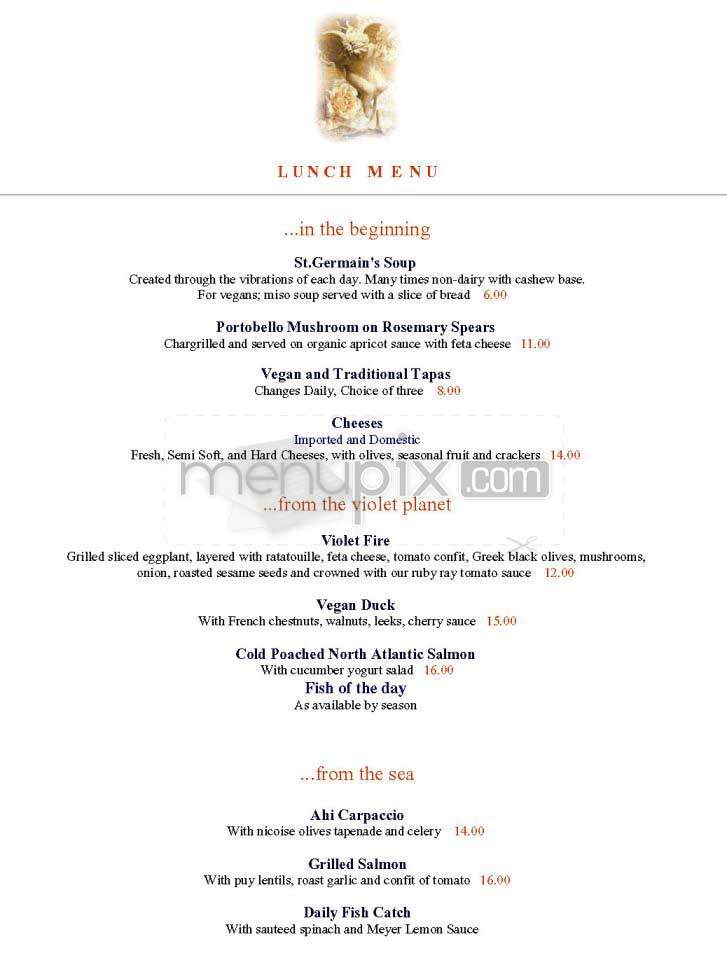 Inn Of The Seventh Ray - Topanga, CA menu_pic