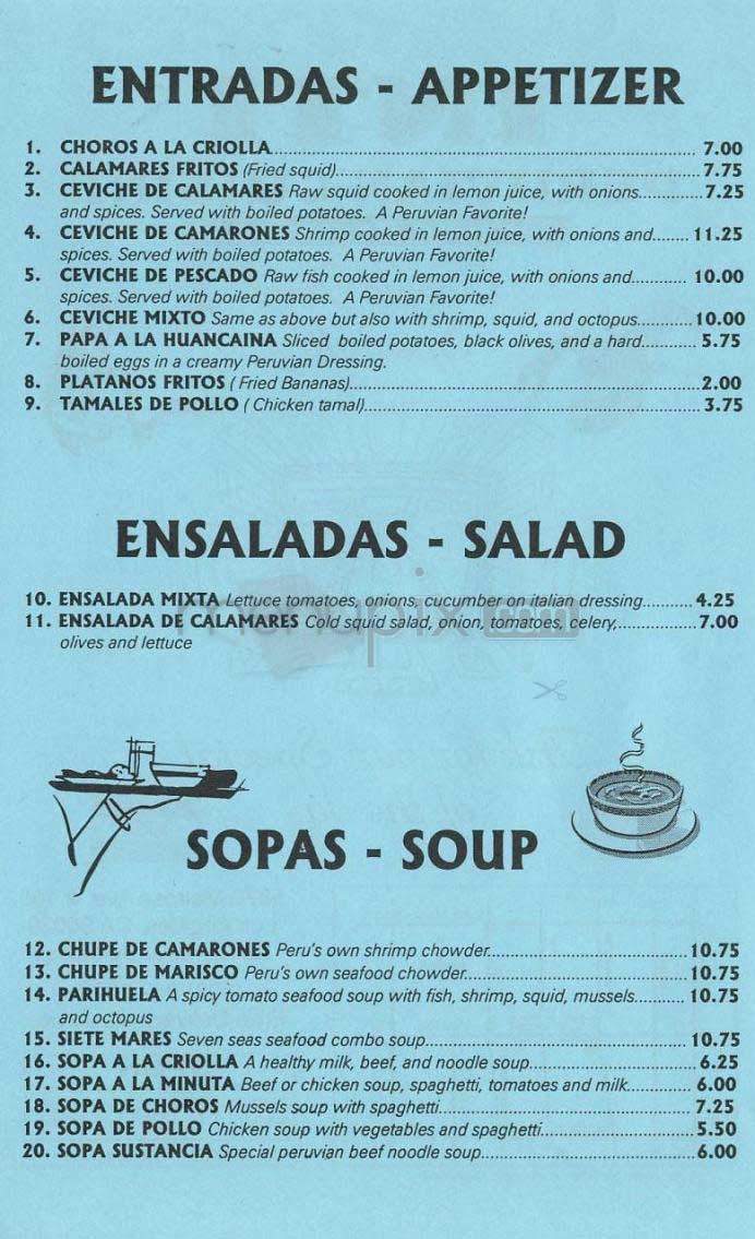 Inti - Los Angeles, CA menu_pic