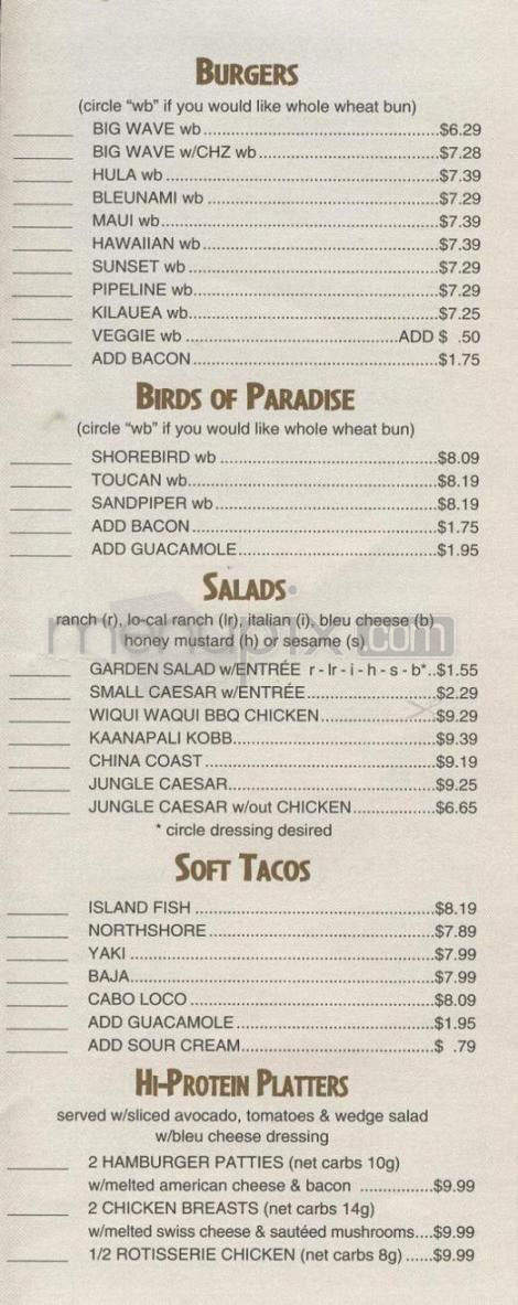 Islands - Los Angeles, CA menu_pic