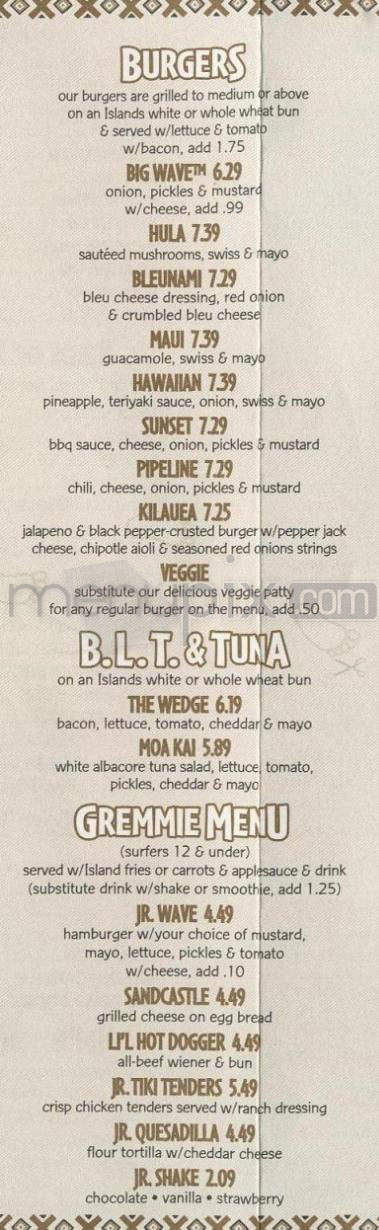 Islands - Los Angeles, CA menu_pic
