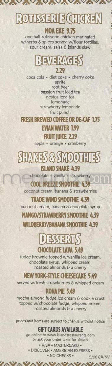 Islands - Los Angeles, CA menu_pic