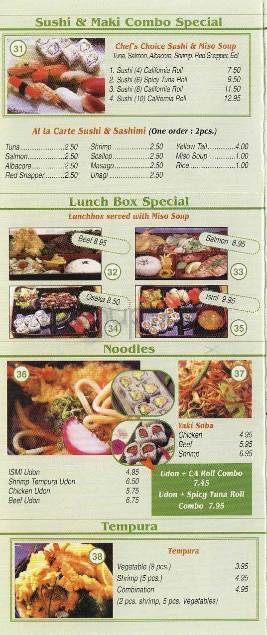 Ismi Sushi - West Hollywood, CA menu_pic
