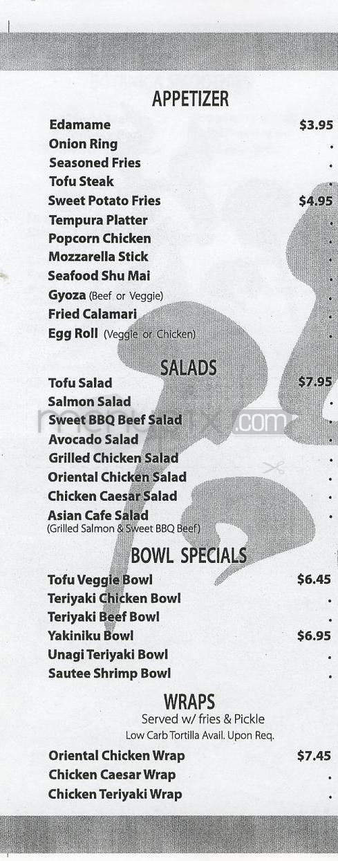 Iso Fusion Cafe - Los Angeles, CA menu_pic