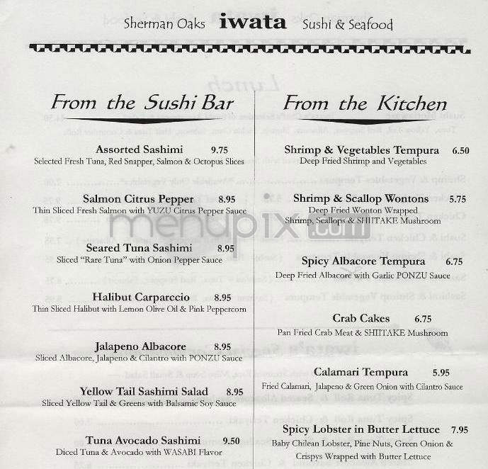 Iwata - Sherman Oaks, CA menu_pic