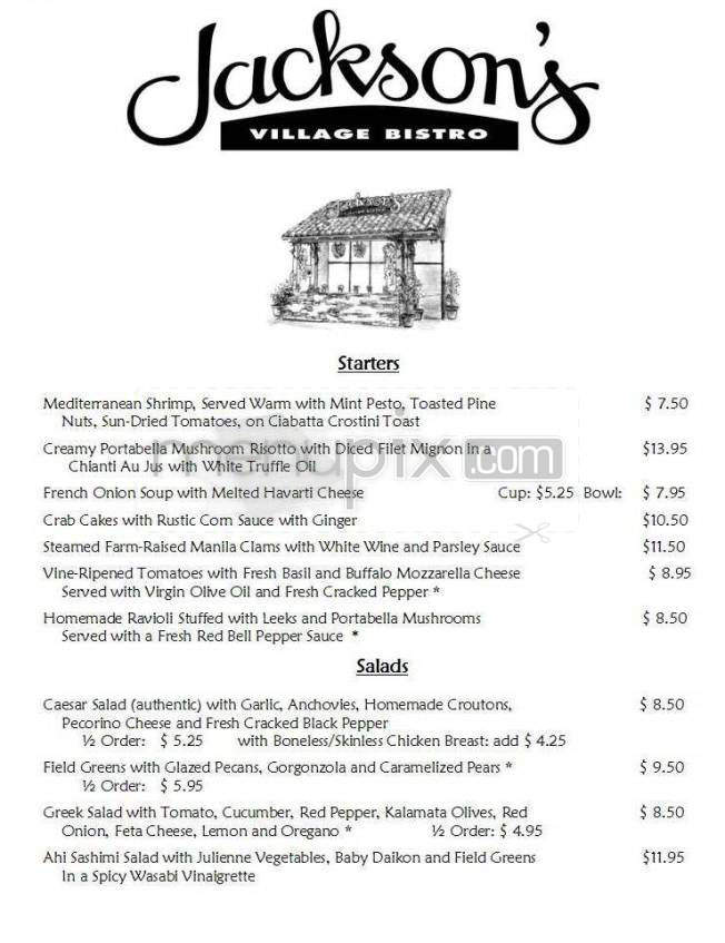 Jackson's Village Bistro - Hermosa Beach, CA menu_pic