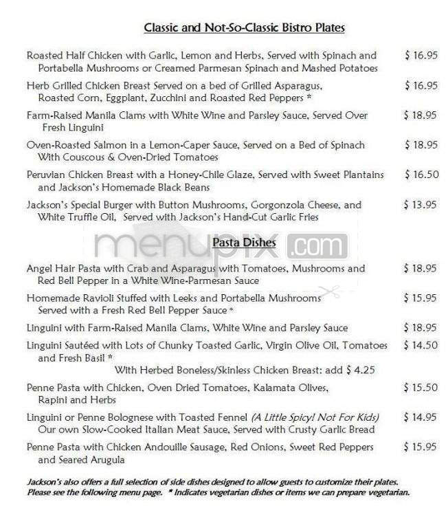 Jackson's Village Bistro - Hermosa Beach, CA menu_pic