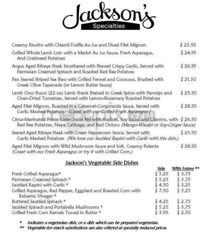 Jackson's Village Bistro - Hermosa Beach, CA menu_pic