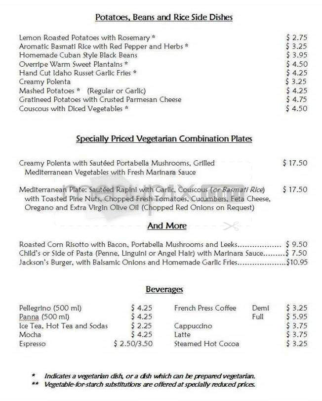 Jackson's Village Bistro - Hermosa Beach, CA menu_pic