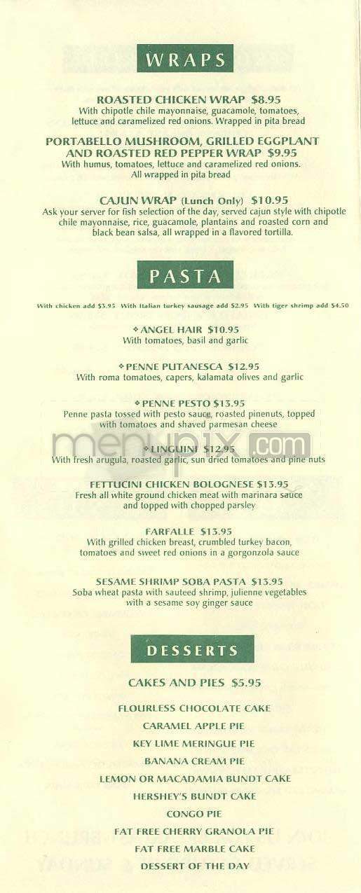 Jack Sprat's Grille - Los Angeles, CA menu_pic