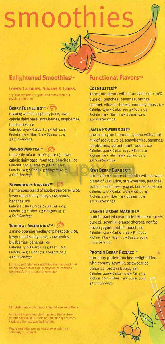 Jamba Juice - Hermosa Beach, CA menu_pic