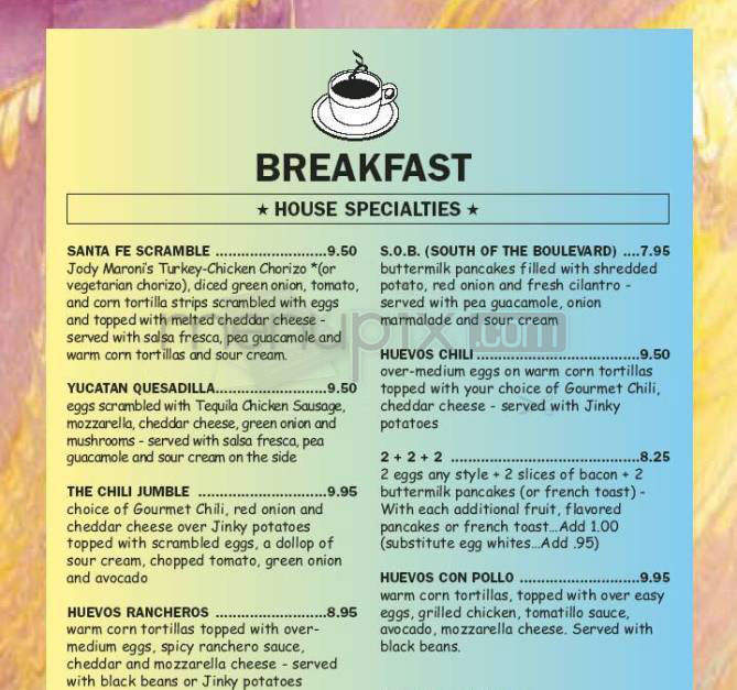 Jinky's Cafe - Sherman Oaks, CA menu_pic
