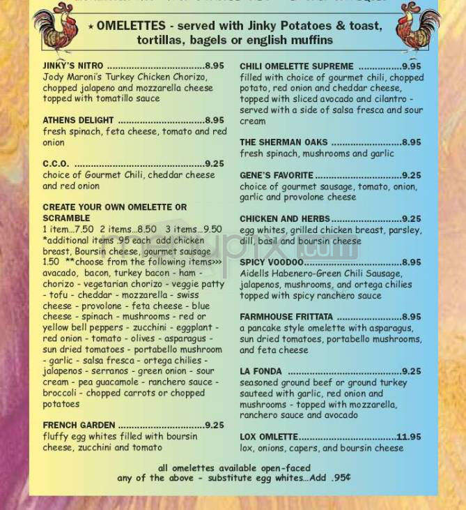 Jinky's Cafe - Sherman Oaks, CA menu_pic