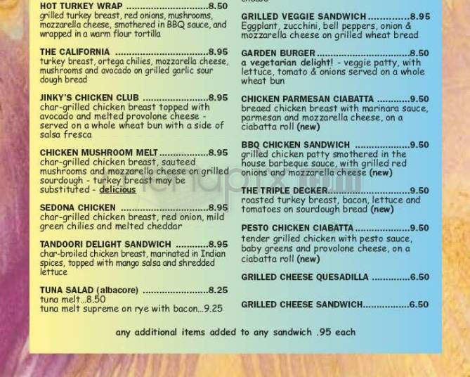 Jinky's Cafe - Sherman Oaks, CA menu_pic