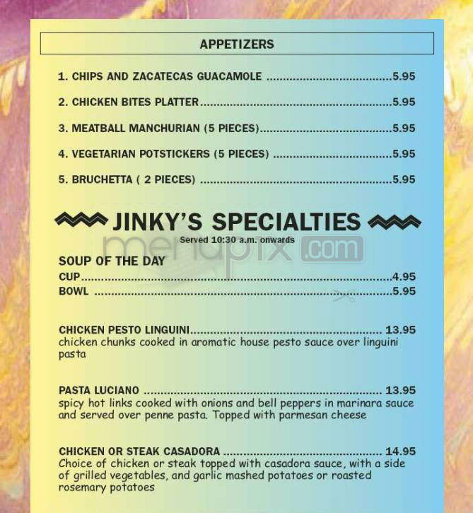 Jinky's Cafe - Sherman Oaks, CA menu_pic