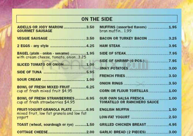 Jinky's Cafe - Sherman Oaks, CA menu_pic
