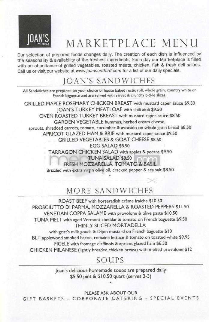 Joan's On Third - Los Angeles, CA menu_pic