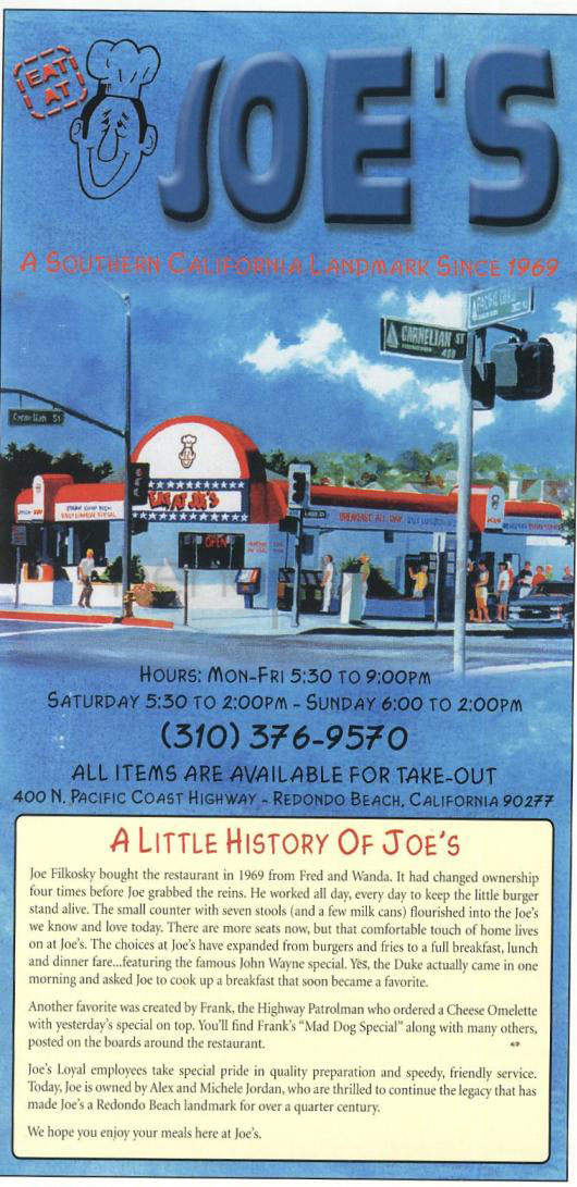 Joe's Diner - Redondo Beach, CA menu_pic