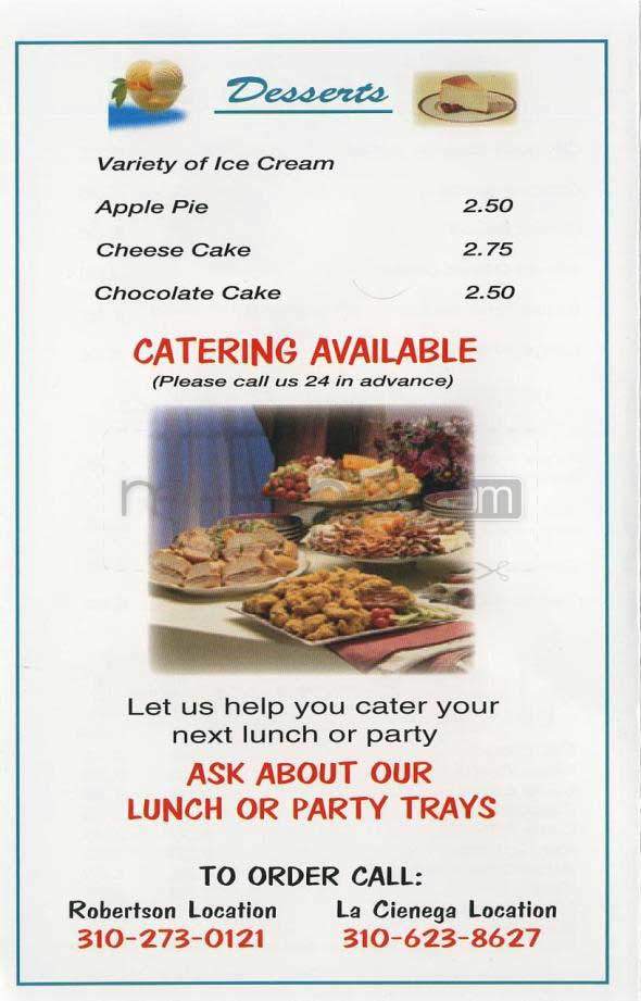 Joe's Deli - Beverly Hills, CA menu_pic