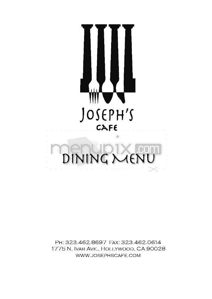Joseph's Cafe - Los Angeles, CA menu_pic