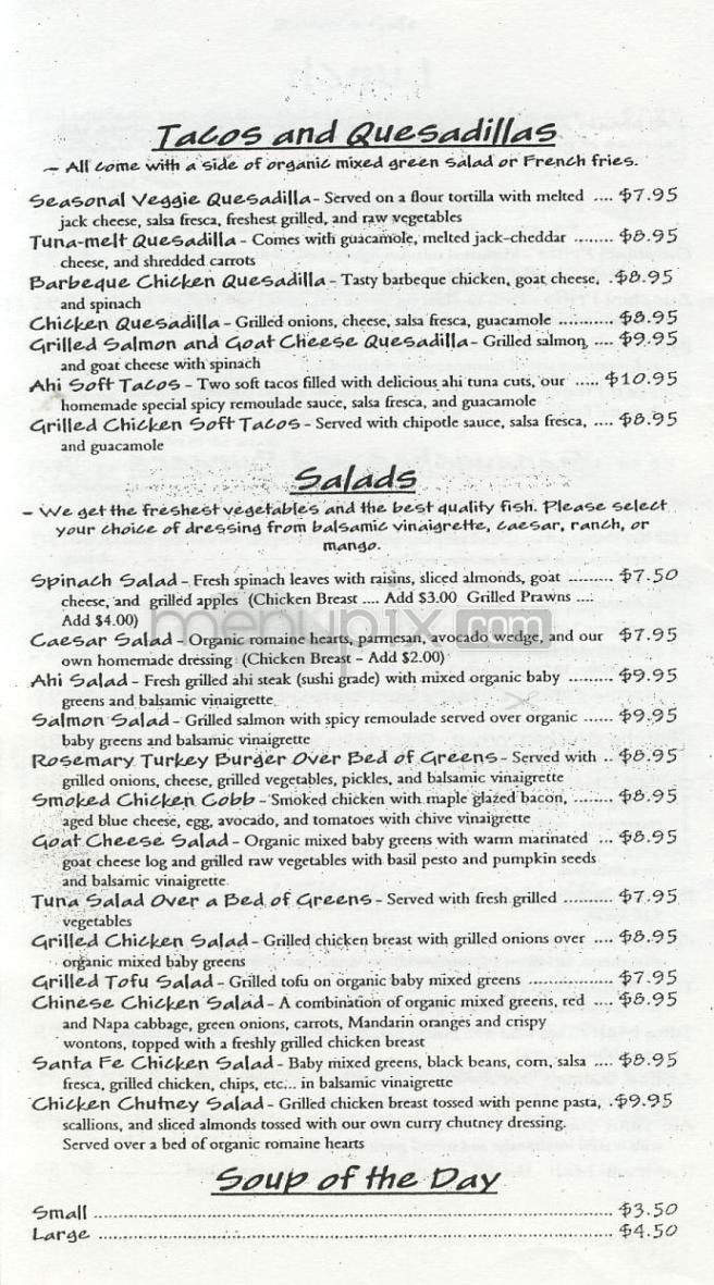 Joey's Cafe - West Hollywood, CA menu_pic