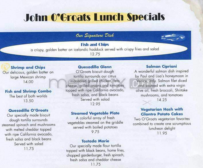 John O'Groats - Los Angeles, CA menu_pic