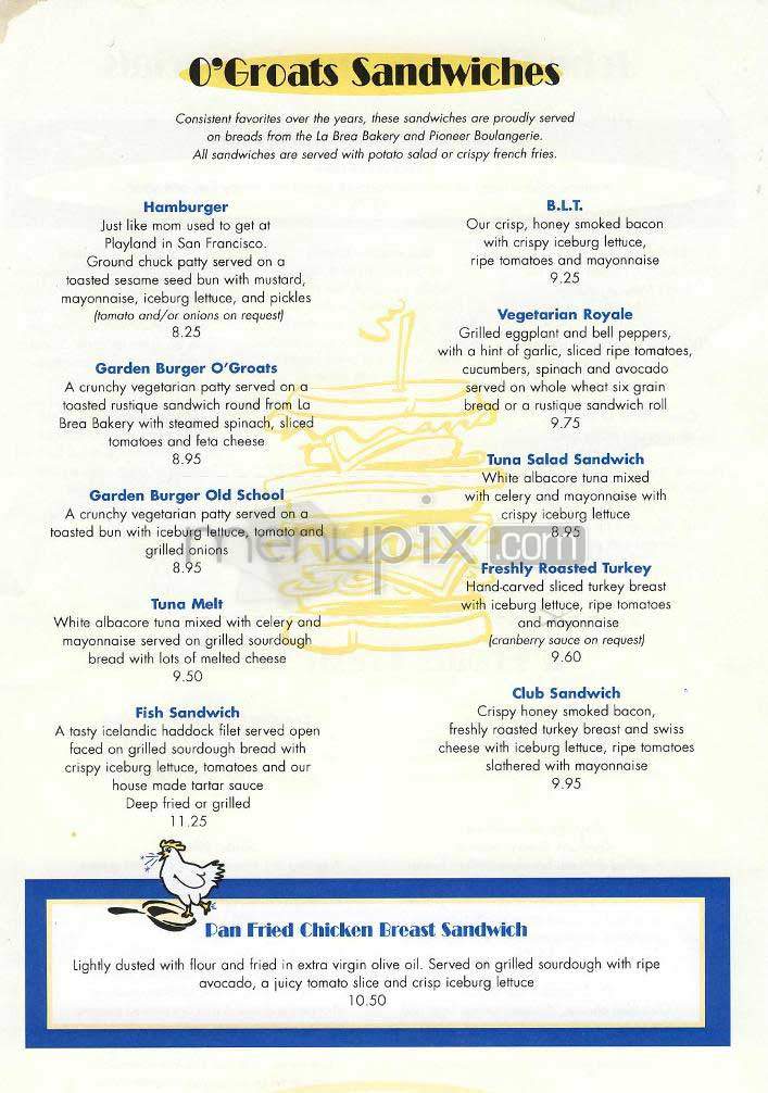 John O'Groats - Los Angeles, CA menu_pic
