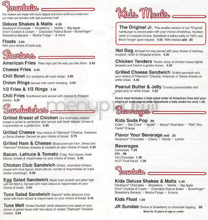 Johnny Rockets - Los Angeles, CA menu_pic