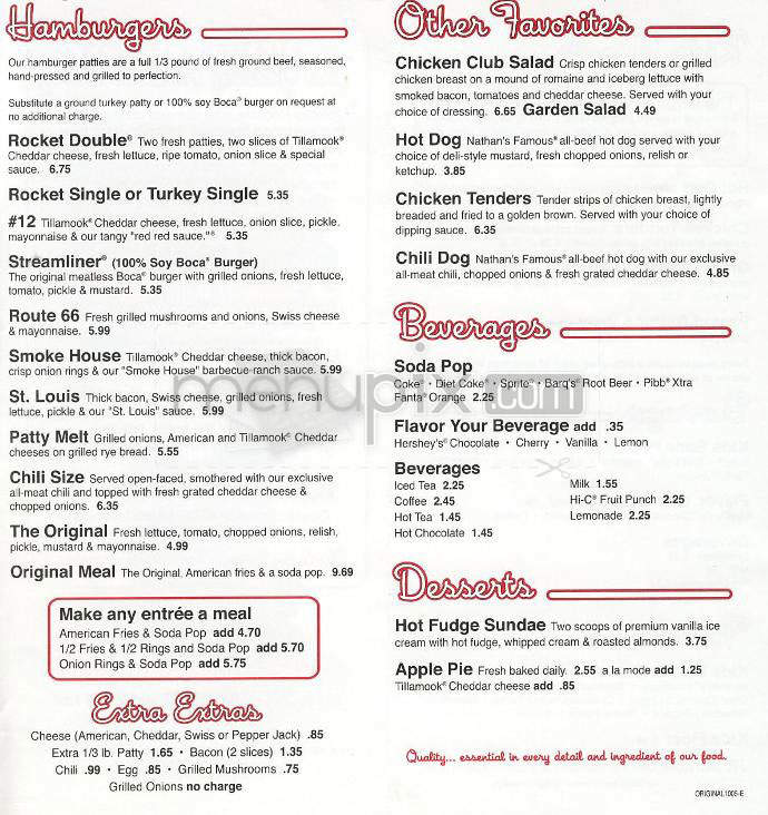 Johnny Rockets - Los Angeles, CA menu_pic