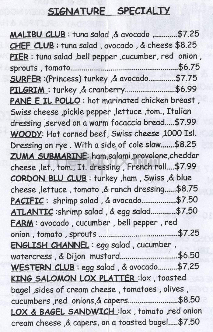 John's Garden - Malibu, CA menu_pic