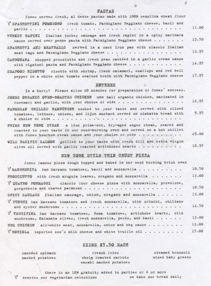 Jones Hollywood - West Hollywood, CA menu_pic