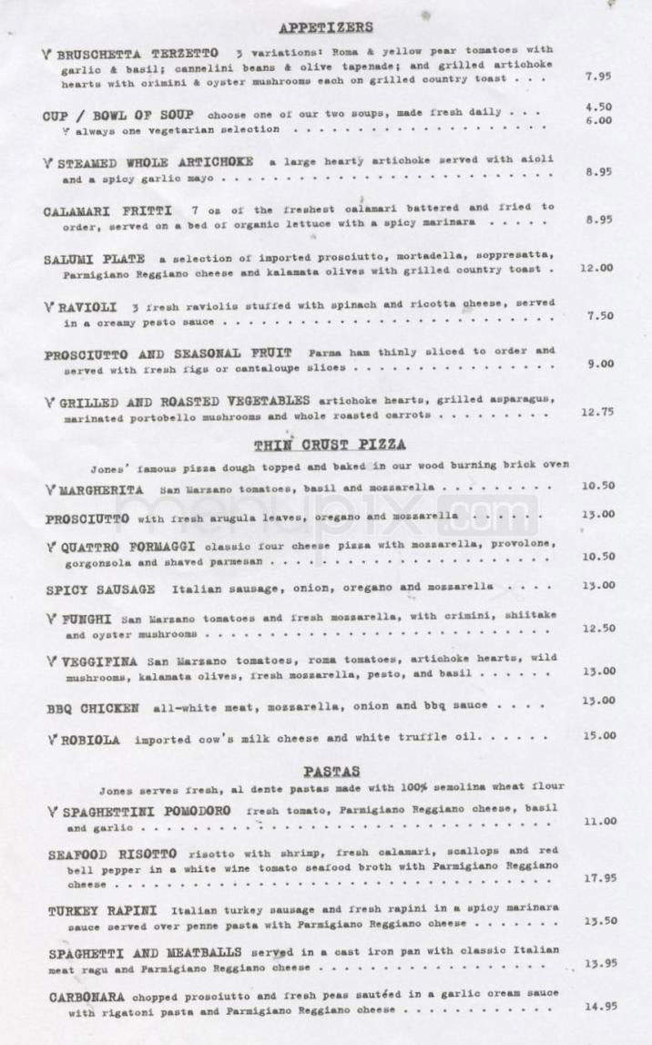 Jones Hollywood - West Hollywood, CA menu_pic