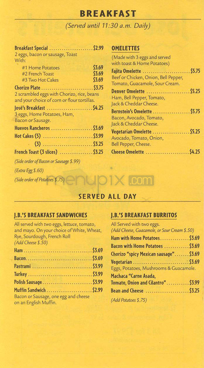 Jose Bernstein's - Los Angeles, CA menu_pic