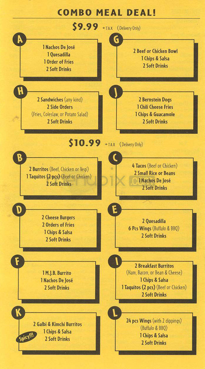 Jose Bernstein's - Los Angeles, CA menu_pic