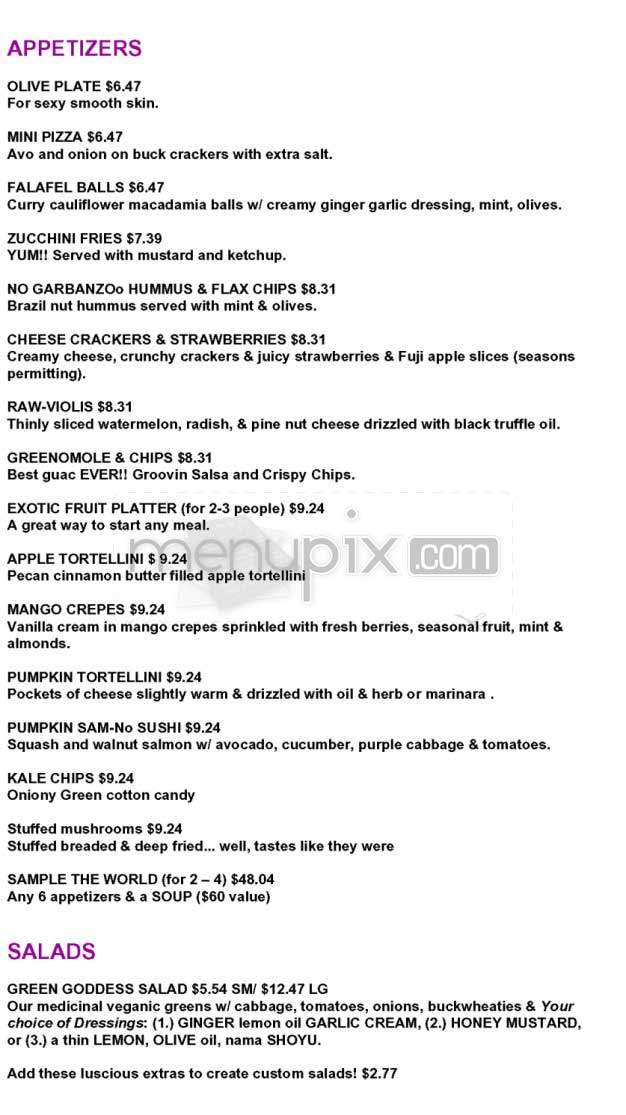 Juliano's Raw - Santa Monica, CA menu_pic
