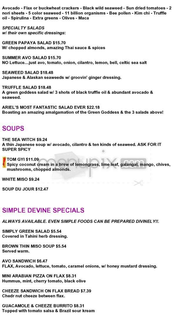 Juliano's Raw - Santa Monica, CA menu_pic