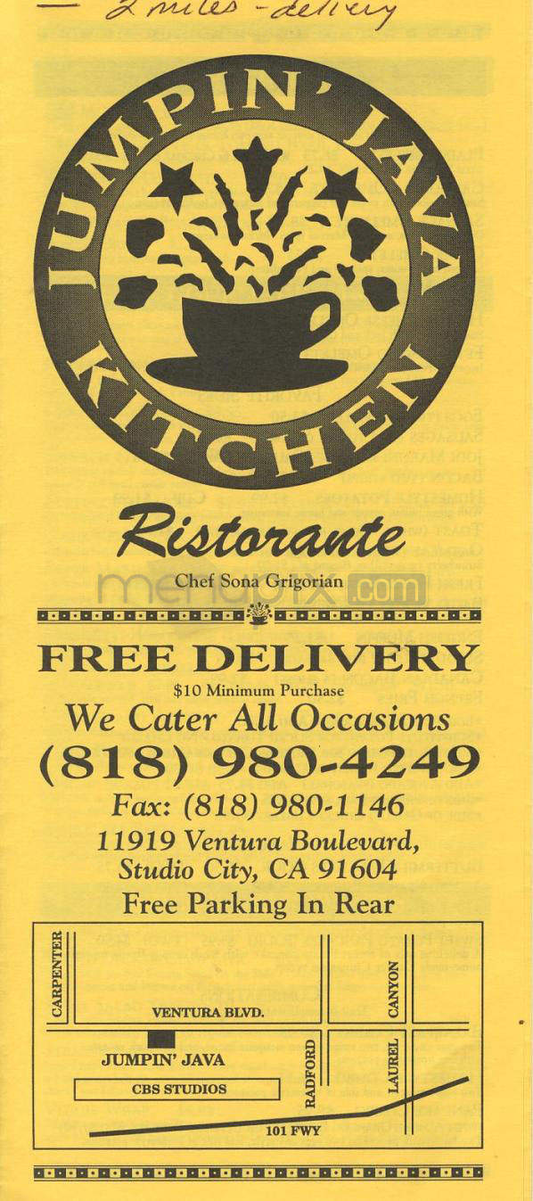 Jumpin Java Kitchen - Studio City, CA menu_pic