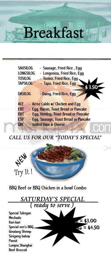 Kainan Nino - Los Angeles, CA menu_pic