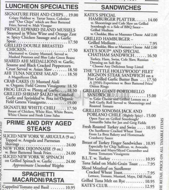 Kate Mantilini - Beverly Hills, CA menu_pic