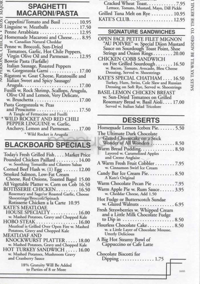 Kate Mantilini - Beverly Hills, CA menu_pic