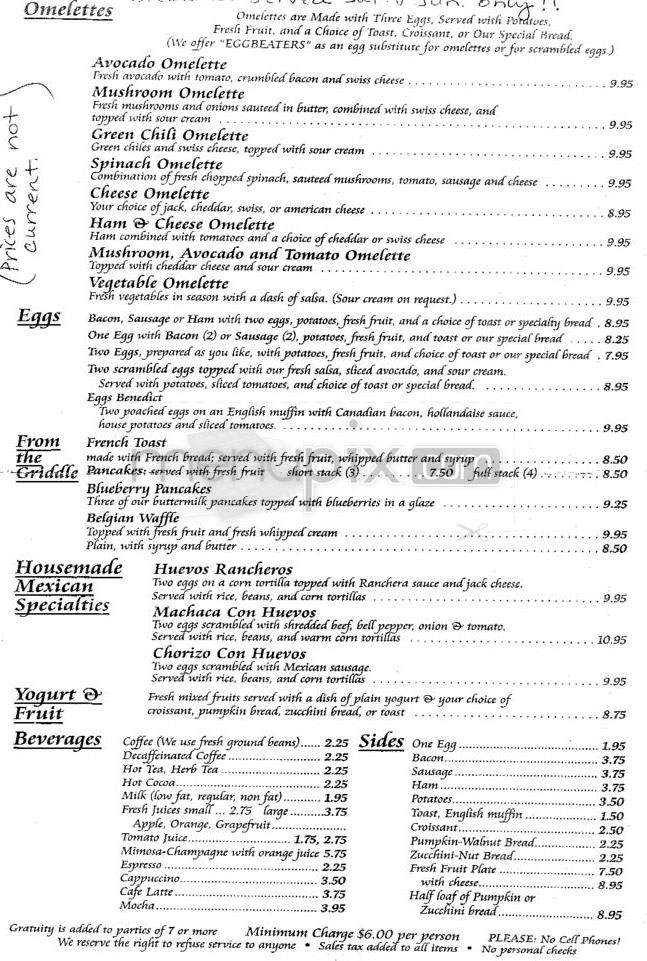 Kathleen's Restaurant - Pasadena, CA menu_pic