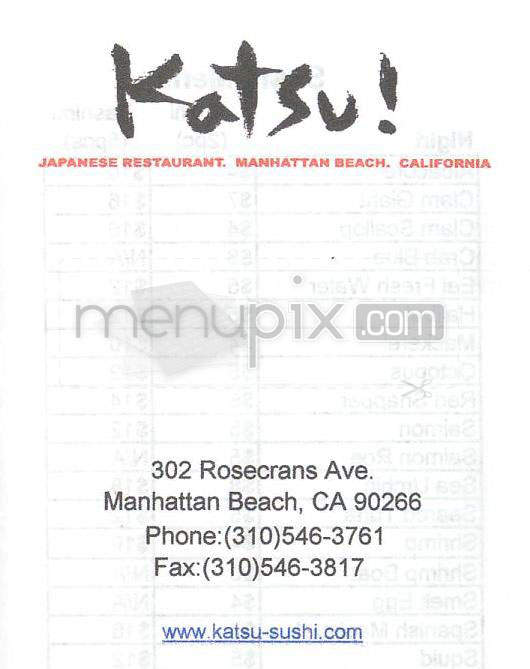 Katsu - Manhattan Beach, CA menu_pic